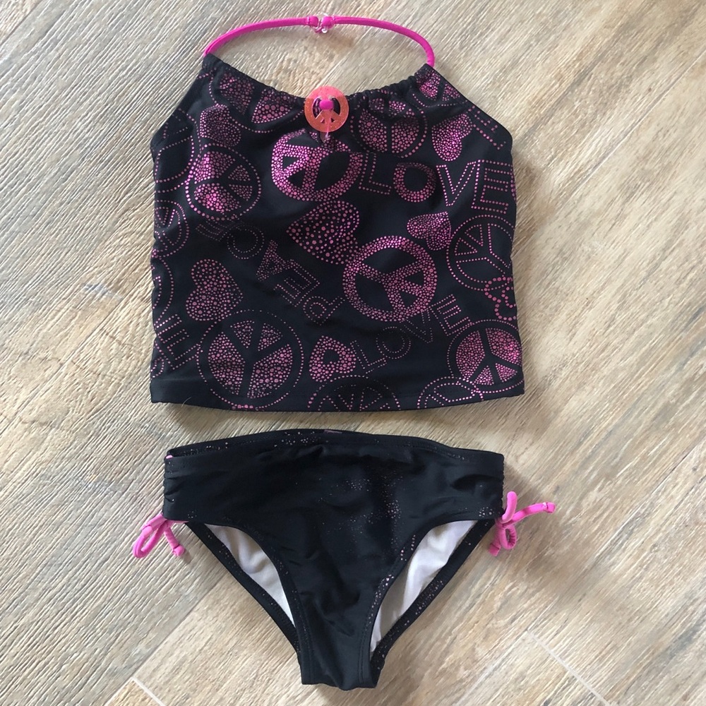 OP Girls Peace & Love Tankini Swimsuit Set